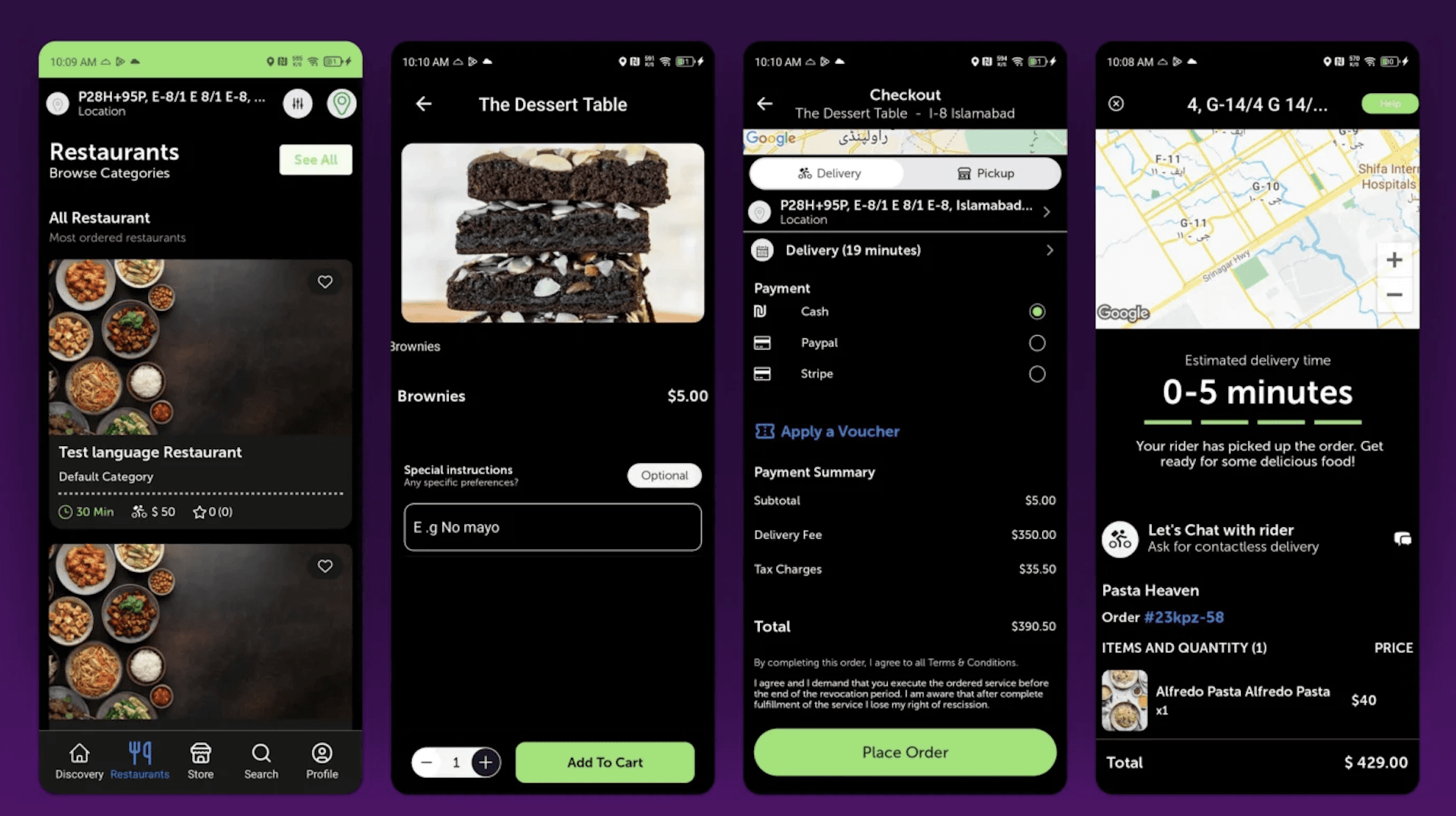 Flutter Food Delivery App